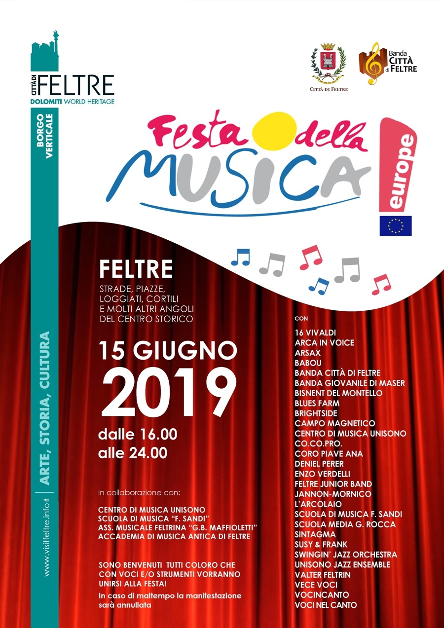 Banda Citta Feltre Locandine 2019 06 15 Festa Musica